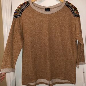 Beaded Shoulder Sweater